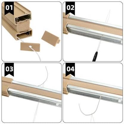 NOVINO RV Blinds Repair Kit for Camper Window, Pleated RV Shade Repair Kit, Camper Blinds String Maintain for Day Night Pleated Window Shade-White - color: White