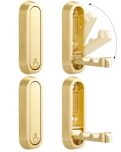 4 Pcs Folding Wall Hooks, Heavy Duty Coat Hooks, Stable Wall-Mount, Gold | Metal Hooks, Foldable Hook. Space-Saving for Coats, Hooks for Hanging Coats, Scarves, Hats, Bags, Towels, Bathrobes, Keys - color: Gold, size: 4PC