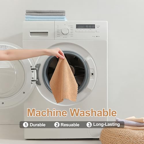 Jessy Home 80 Pack Microfiber Cleaning Cloth Roll Reusable Paper Towels 12"x12" Tear Away Cloth, Microfiber Towels for Cars, Wash Cloths, Lint Free Rags for House, Kitchen,Window,Cleaning Supplies - color: Dark Brown
