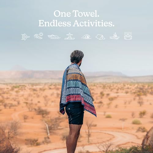 Nomadix Original Towel - Perfect for Beach, Pool, Travel, Camping, Yoga - Made with Recycled Materials - Super Absorbent - Sand Resistant - Switchback Multi - 72.5x30 - color: Switchback Multi