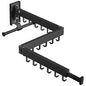 BOQORAD Drying Rack Clothing, Retractable Clothes Drying Rack,Wall Mounted Laundry Rack, Laundry Drying Rack Wall Mount,Collapsible Clothes Rack,can Fold Upward & Left & Right,Black Color - size: Plus-Black