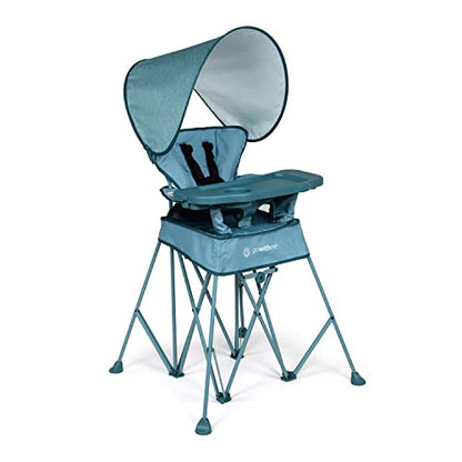Baby Delight Go with Me Uplift Deluxe Portable High Chair | Travel High Chair | Sun Canopy | Indoor and Outdoor | Blue Wave - color: Blue Wave