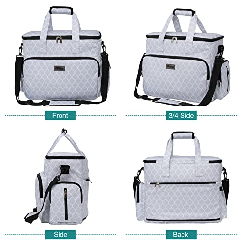 BAGLHER Dog Travel Bag, Pet Travel Bag (ALL Pet Travel Supplies), With 2 Pet Food Containers and 2 Collapsible Silicone Bowls; Essential Kits for Pet Travel DLwhite - color: DLwhite, size: Large