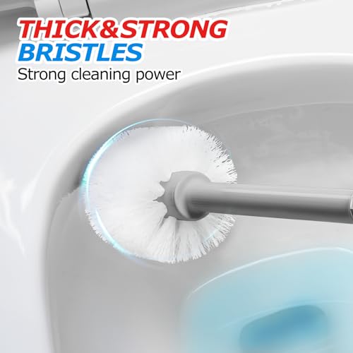 FORASTO 2Pack 2 in 1 Toilet Brush and Plunger Set, Extended Handle Plunger，Toilet Bowl Brush Plunger Set,Bathroom Cleaning Tools ，Toilet Brush Plunger Combo，Cleaning Brush，Cleaning Supplies（Dark Grey） - color: Dark Grey