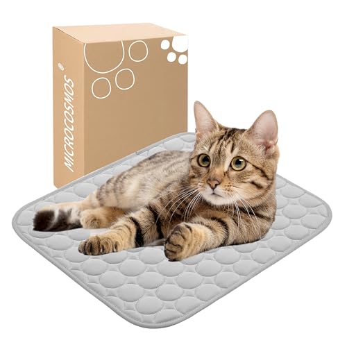 MICROCOSMOS Summer Cooling Mat & Sleeping Pad- Water Absorption Top, Materials Safe, Easy Carry, EZ Clean. Keep Cooling for Pets, Kids and Adults.(Grey, 19" x 15") - color: Grey, size: 19" x 15"