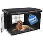 HONEST OUTFITTERS Dog Crate Cover, 24 Inch Dog Kennel Cover for Medium and Large Dog, Heavy Duty Oxford Fabric,with Double Door, Pockets and Mesh Window (25L x 19W x 20H, Black) - size: 25.0"L x 19.0"W x 20.0"H