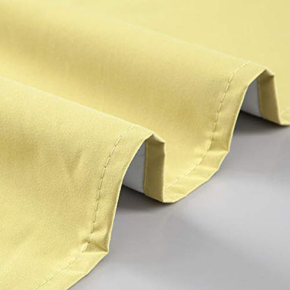 Diamond Home Linens Set of 2 100% Blackout Insulated Rod Pocket Kitchen Curtain Tiers for Small Windows 27" W x 24" L-Yellow - color: Yellow, size: 27"W x 24"L (Pack of 2)