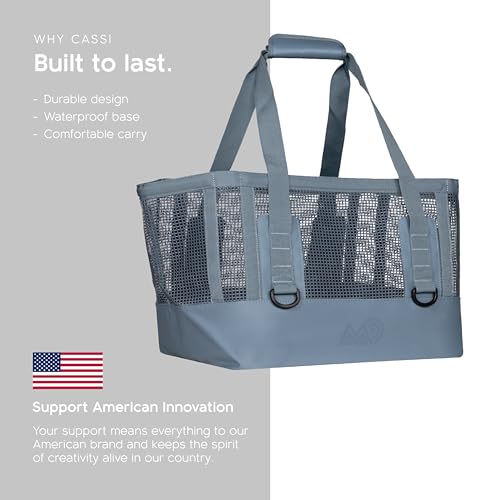 MISSION Boat Gear CASSI Heavy-Duty Outdoor Tote and Waterproof Marine-Grade Mesh Boat Bags - color: Steel Blue, size: 50 Liter