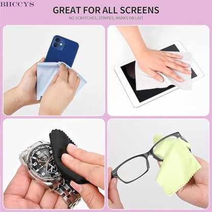 Glasses Cleaning Cloths(12 pcs),Microfiber Eyeglass Cleaner Cloth, Lens Wipes Cloth for Cleaning Eyeglasses, Cell Phones, Screens, Lenses, Electronics and All Delicate Surface