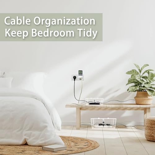 2PC Acrylic Plug Organizer Upgrade,Cable Management Box with Lock,Cable Organizer Box for Surge Protector Power Strip,TV Computer,Cable Wires of Home,Office,Child and Pet Proof
