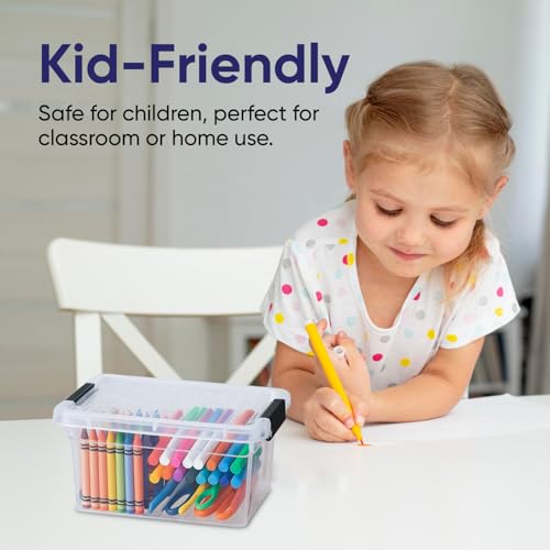 Superio Mini Storage Container Plastic Crayon Box Art Supplies and Sewing Case Stackable Clear Small Organizer for Beads, Stationery, Chalk, and Food, 1.05 Quart, 2 Pack - size: 1.05 Quarts, style: 2 Pack
