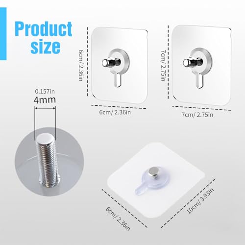 Drill Free Adhesive Hooks, Reusable Heavy Duty Adhesive Wall Mount Screw Free Sticker, Picture Hangers without Nails, Seamless Screws Wall Hangers for Wall Mount,Bathroom,Home,Kitchen,Office (10Packs) - color: 10Packs