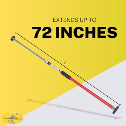 Heavy Duty Truck Cargo Bar - Adjustable QSP-360 Truck Bed Organizer with Weight Capacity 175 lbs. - Self-Locking Spring Ratchet Load Lock Bar - Extends 3.6 to 6 Ft, Ideal for Car, SUV & Truck - color: Red