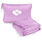 Travel Blanket and Pillow Compact, Premium Soft 2 in 1 Airplane Blanket with Soft Bag Pillowcase，Hand Luggage Sleeve and Backpack Clip (Solid Purple) - color: Solid Purple