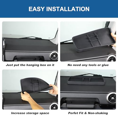 Center Console Dash Storage Tray Compatible with Ineos Grenadier 2020-2024 Accessories Non-Slip Dashboard Tray Dash Storage Box Console Tray Phone Key Organizer Container (12inch* 5.5inch) - size: Large