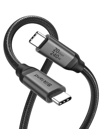Silkland USB C Monitor Display Cable 10FT [4K@144Hz/60Hz 8K@30Hz], USB C 3.2 Gen 2x2 Video Cable, 20Gbps Data Transfer, 240W PD Fast Charge, Type C Compatible with iPhone 16, MacBook Pro, iPad - size: 10 Feet