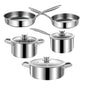Stainless Steel Pots and Pans Set, 8 Piece Kitchen Induction Cookware Sets with Glass Lids, Works with Induction, Electric and Gas Cooktops, Non Toxic, Oven & Dishwasher Safe - size: 8