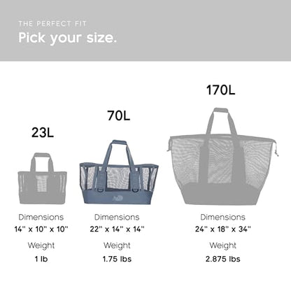 MISSION Boat Gear CASSI Heavy-Duty Outdoor Tote and Waterproof Marine-Grade Mesh Boat Bags - color: Steel Blue, size: 70 Liter