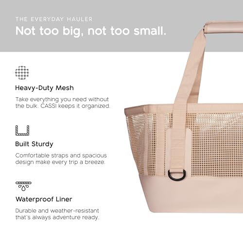 MISSION Boat Gear CASSI Heavy-Duty Outdoor Tote and Waterproof Marine-Grade Mesh Boat Bags - color: Sandstone, size: 50 Liter