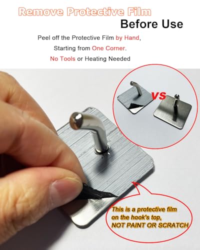 8 Pack Adhesive Wall Hooks, Self-Adhesive Hooks for Bathroom, Door Back Stick-On Towel Hooks, Hanging Coat Hat Key Washcloths Aprons Oven Mitts for Kitchen Shower Garage Home, Silver - style: S-Silver-45°
