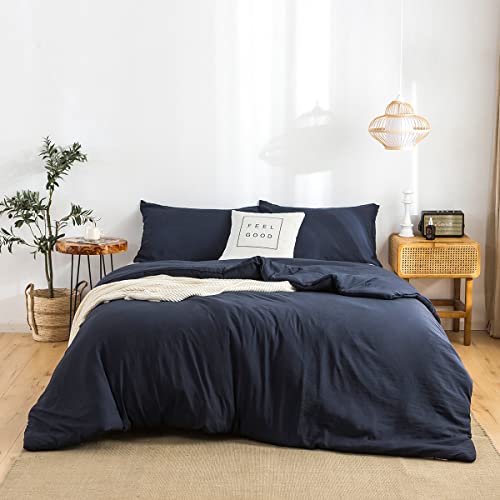 All Seasons Comforter King Size Navy Blue Comforter Set with Pillowshams Double Sliky Soft Washable Cotton Microfiber Reversible Shaggy Fluffy Comforter & 2 Pillow Shams, Dark Navy Blue, King/Cal King - color: Dark Navy Blue, size: King/Cal King(Comforter