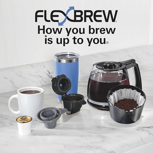 Hamilton Beach FlexBrew Trio 2-Way Coffee Maker, Compatible with K-Cup Pods or Grounds, Combo, Single Serve & Full 12c Pot, Black - Fast Brewing (49902) - color: Black, Fast Brewing, Removable Reservoir