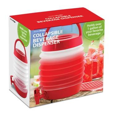 Collapsible Beverage Dispenser Good for Picnics Parties Etc. Holds Over One Gallon