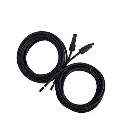 Renogy 20FT 10AWG Solar Adaptor Wire Extension Cables with Female and Male Connector, 20FT 10AWG, a Pair,Black - size: 20FT10AWG