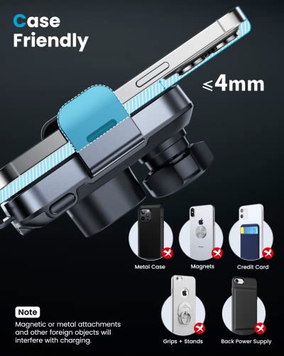 APPS2Car Dual Coil Wireless Car Charger Auto Clamping 15W Cup Holder Phone Wireless Charging Mount Tri-Pivots Height Adjustable Fast Charge for Cars, SUVs & Trucks, for iPhone 12-17, Samsung, etc.