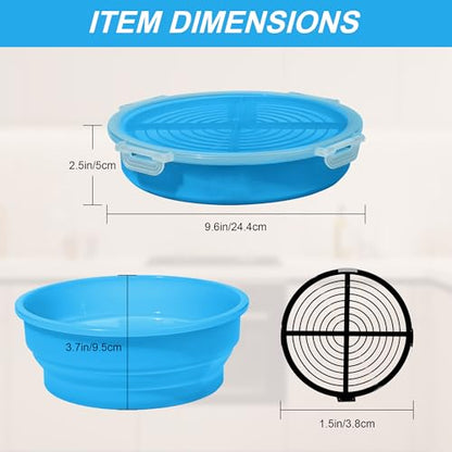 FJNATINH Collapsible Batter Bowl - Mess Free Better Breader Shaker Bowl with Lid Breading Shaker Container - Great for Fried Fish, Fried Chicken, Onion Rings, Wings,No Leak,Easy to Store,Sky Blue - color: Sky Blue