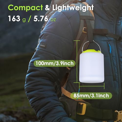 BOBKID LED Camping Lantern, Rechargeable Camping Light, 4 Modes Outdoor Flashlights Lanterns with 1000LM, Water Resistant Portable Emergency Camp Light for Hurricane Hiking Survival Kits - Green - color: Green