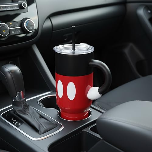 Disney Mickey Mouse 40 Oz Stainless Steel Tumbler With Sculpted Arm Handle - color: Disney Mickey Mouse Red