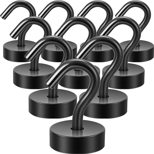 Neosmuk Magnetic Hooks, Cruise Ship Essentials, 30lb+ Heavy Duty Magnetic Hooks for Cruise Cabins, Refrigerator, Grill, Hanging, and Travel | Extra Strong Must-Haves Magnet Hook,Black,Pack of 10 - color: Black, size: 32lb Magnetic Hooks