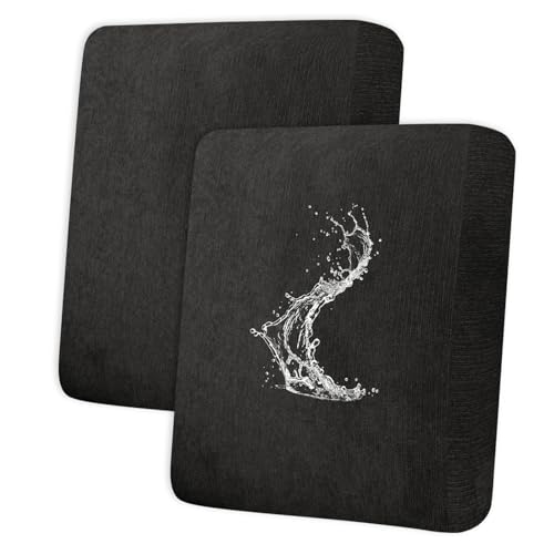 Waterproof Couch Cushion Covers - Stretch Washable Slipcover with Elastic Non-Slip Design, Furniture Protector for Pets,Kids (2 Cushion Loveseat, Black) - color: Black, size: 2 Cushion Loveseat