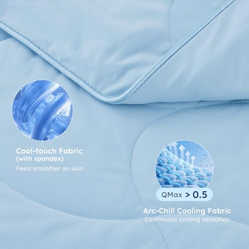 ZOMISIA Premium Cooling Blanket for Large Dogs - Q-MAX>0.5 Breathable Washable Dog Cooling Mat, Travel Soft Pet Summer Essentials, Grey, 40"x50" - color: Grey, size: L(40x50")