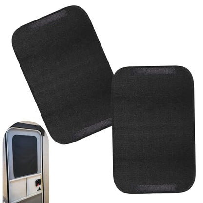 2PCS RV Door Window Shade Cover, Sunproof & Thermal Insulation Door Cover, Windbreak Vehicle Sunshade Privacy Window for Campers, Travel Trailer, Motorhomes, for Traveling, Camping (Black)