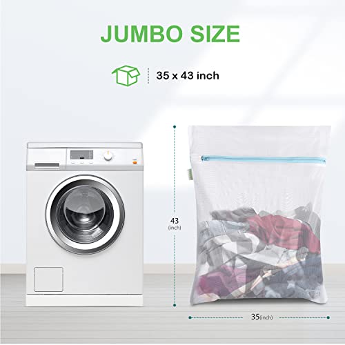 OTraki Large Mesh Washing Bag 43 x 35 Inch XXL Mesh Laundry Bag, Blue | Lingerie Bags for Laundry Large Washer Bag for Travel Camp College Dress Bedding Blanket Sheet Don't Drying, Melting 140-176℉ - size: 43 x 35 inch