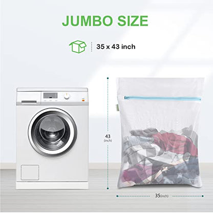 OTraki Large Mesh Washing Bag 43 x 35 Inch XXL Mesh Laundry Bag, Blue | Lingerie Bags for Laundry Large Washer Bag for Travel Camp College Dress Bedding Blanket Sheet Don't Drying, Melting 140-176℉ - size: 43 x 35 inch