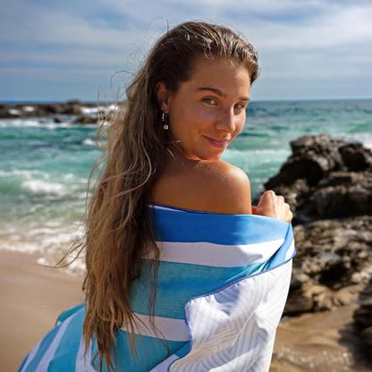 Quick Dry Towel Extra Large 78x35 Inch - Microfiber Beach Towel - Perfect for Beach, Travel, Swimming, Pool, Yoga, Hiking, Camping - Lightweight, Fast Drying, Compact for Adults (Maldives) - color: Maldives, style: Extra Large 78x35"
