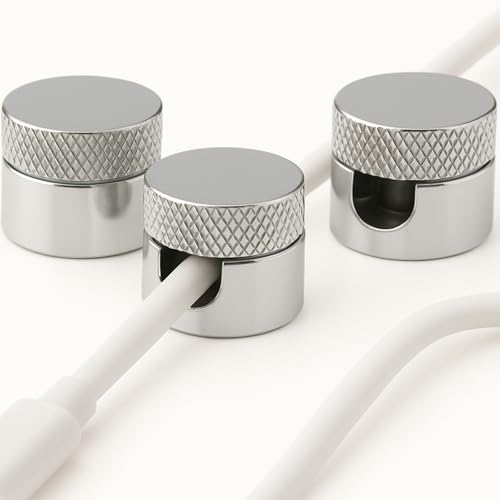 3PCS Premium Cord Holder for Nightstand, Computer Cord Organizer for Desk, Appliance Cord Organizers, Stick-On Cable Clip for Charger, Laptop, USB, Headphones, Wire Management Set, Silver - color: Silver