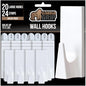 GORILLA GRIP Heavy Duty Reusable Wall Hooks for Hanging, 20 Pack and 24 Strips, Easy Install Stick on Removable Adhesive Hook, No Nail Damage, Multisurface Use for Christmas Decorations, Plastic - size: 20 Pack (24 Strips)