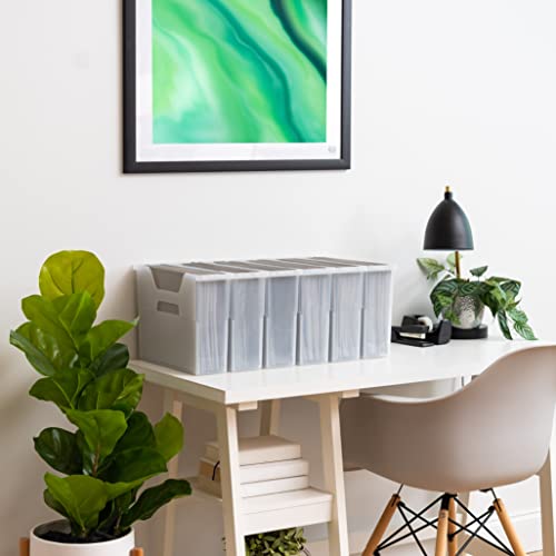 IRIS USA Small Portable Desktop File Box with Open Lid, 6 Pack, Side Handles, Hanging File Folders, Tabs & Inserts, Letter Size, Magazines, Newspapers, Mail, Books, Notebooks, Clear - size: 6 - Pack, style: Open Top Bin (S - Clear)