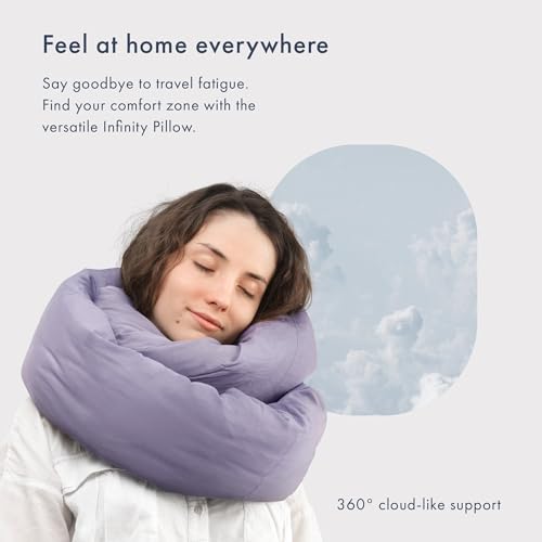 Huzi Infinity Pillow - Home Travel Soft Neck Scarf Support Sleep (Purple) - color: Purple