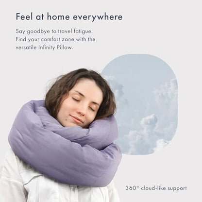 Huzi Infinity Pillow - Home Travel Soft Neck Scarf Support Sleep (Purple) - color: Purple