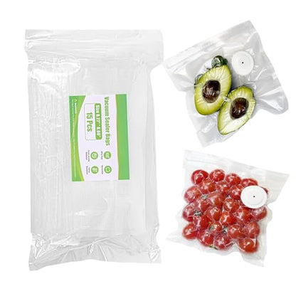 Vacuum Sealer Bags, Reusable Vacuum Zipper Bag, BPA Free Heavy Duty Vacuum Storage Bag for Food 15 Bags (15 Small Bags (8.27x 8.66 in)) - size: 15 Small Bags (8.27x8.66 in)