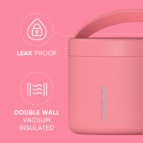Hydrapeak 18oz Stainless Steel Vacuum Insulated Food Jar | Hot Food and Cold Food, Wide Mouth Leak-Proof Soup Jar for Adults, 10 Hours Hot and 16 Hours Cold (Neon Crush) - color: Neon Crush, size: 18 Ounces