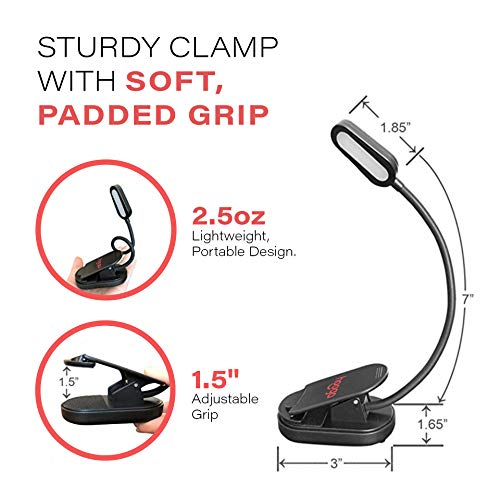 hooga Amber Book Light, Rechargeable Clip-On Blue Light Blocking LED Reading Light, 1600K Warm Eye Care for Bed, Students, Kids, Travel, Nursing, Studying - color: Amber Light