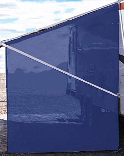 Tentproinc RV Awning Side Sun Shade Screen 9'X7' Mesh Sunshade for Motorhome Camping Trailer Awning Sunscreen Screenshade Block UV Glare Sunblocker - 3 Year Warranty (Navy Blue) - color: Navy Blue