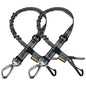 AUBELL Dog Seat Belt for Car,2 Pack Set 3-in-1 Adjustable Reflective Bungee Heavy Duty Dog Car Harness Tether with Clip Hook Latch & Buckle,Swivel Zinc Alloy Carabiner,Black+Black - color: Set Black+Black
