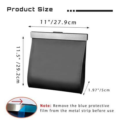 COZILO Leather Car Trash Can with Smart LED Light & Magnetic Closure,Leak-Proof, Odor-Lock Car Garbage Can for Any Cars, Sedans, SUVs, Trucks, Black - color: Black